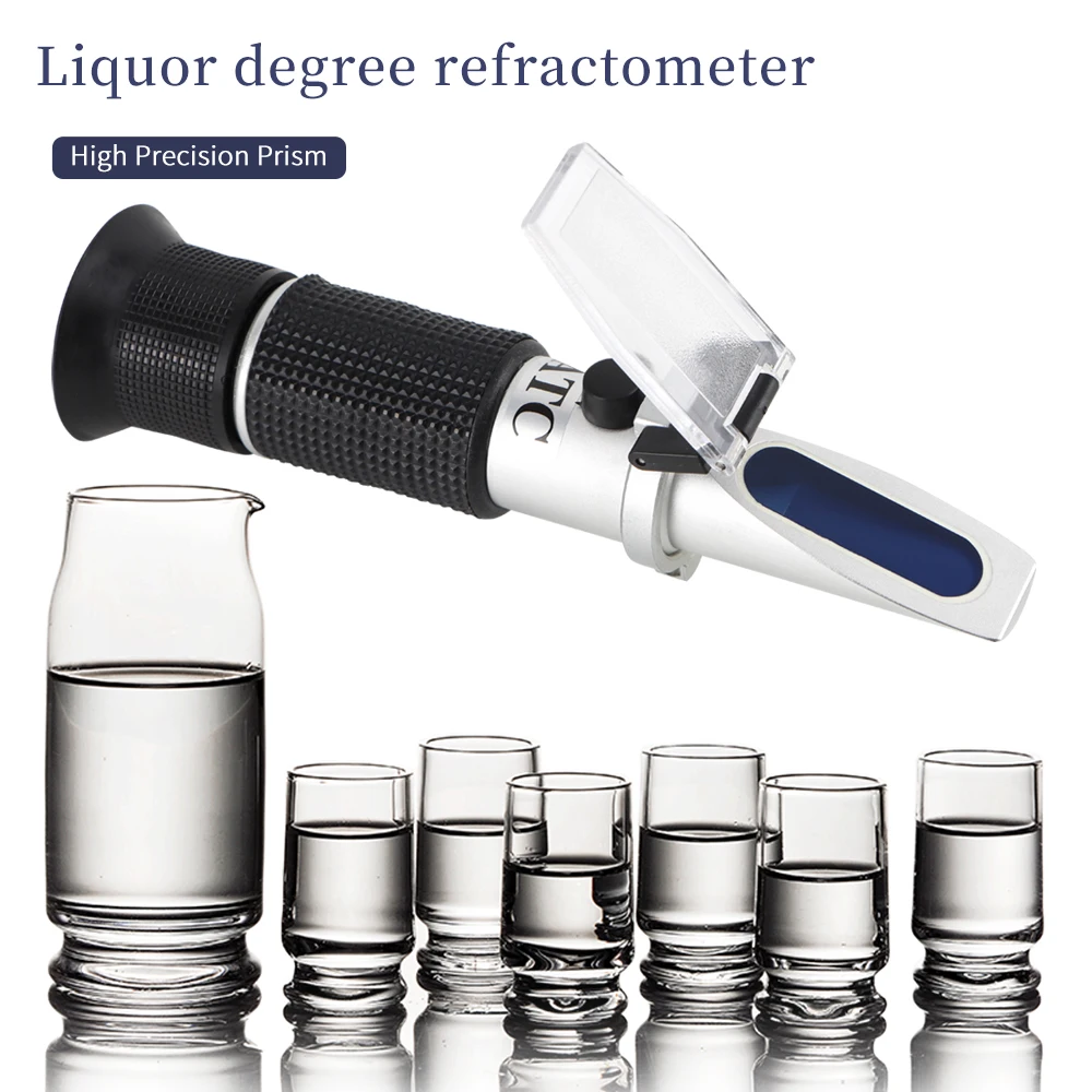 Alcohol Refractometer Handheld 0-80% Liquor Refractometer ATC Alcohol Refractometer for Spirits Concentration Tester Spirits for Liquor