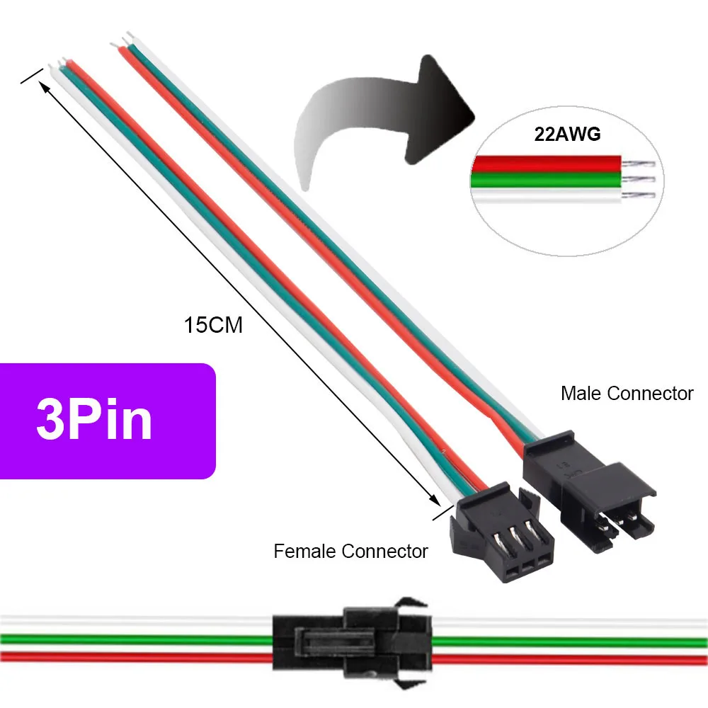 รูปสินค้า JST Connector เชื่อมต่อสายไฟ LED สำหรับ RGB/RGBW