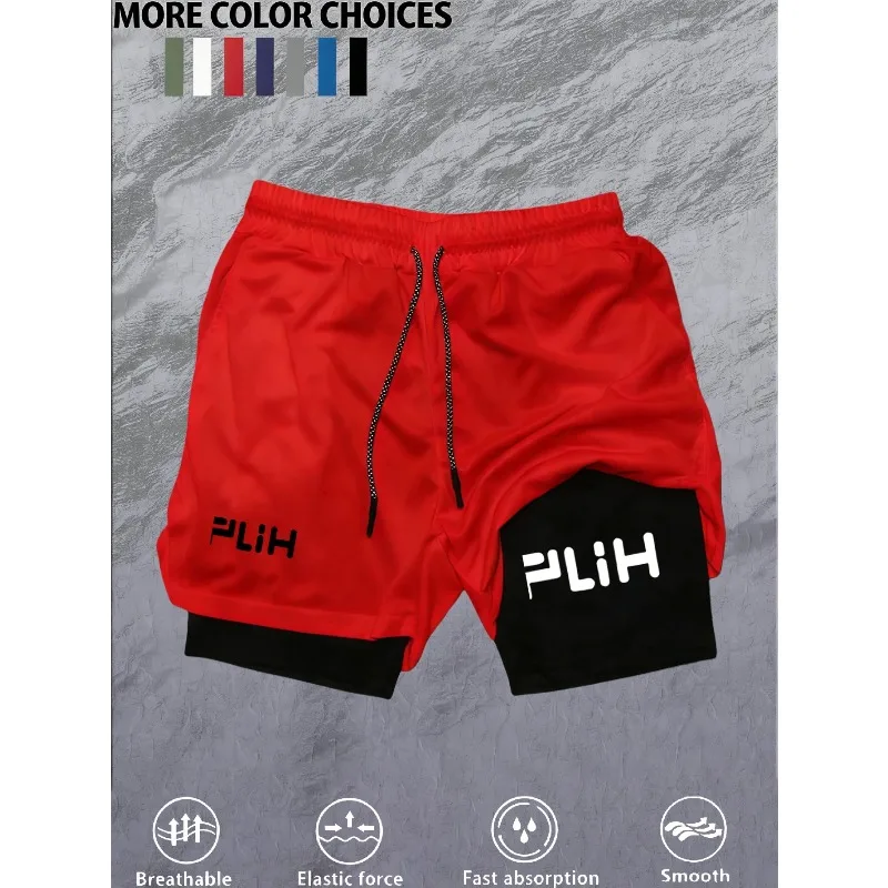경량 트레이닝 남성용 2-in-1 러닝 반바지 고품질 탄성 패션 이중 레이어 통기성 조거 팬츠 비치 타월 루프