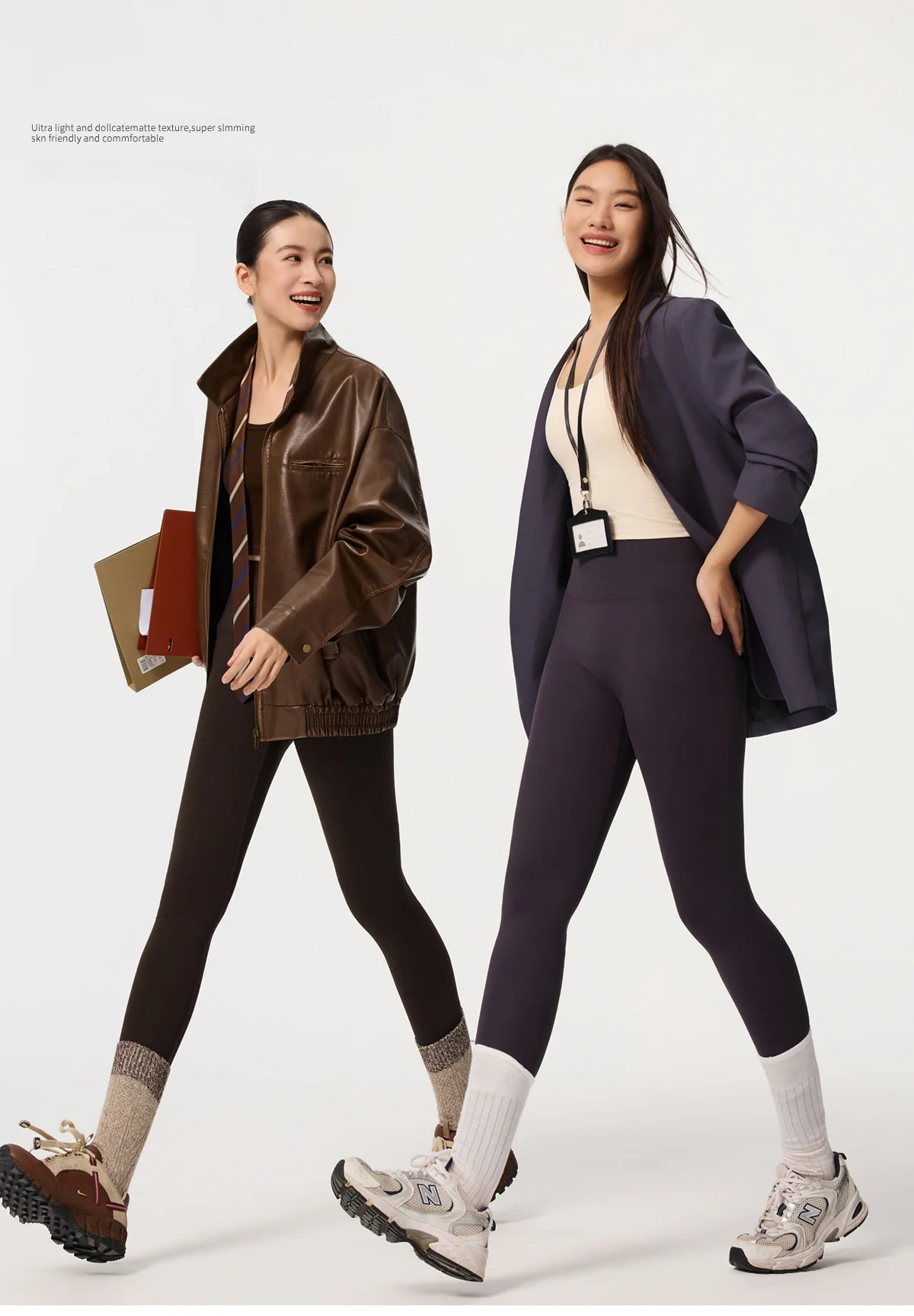 ملابس خارجية نسائية للخريف/الشتاء مبطنة بالصوف - سراويل يوجا سميكة غير قابلة للانزلاق للتحكم في البطن مع تمتد ناعم بدون خياطة