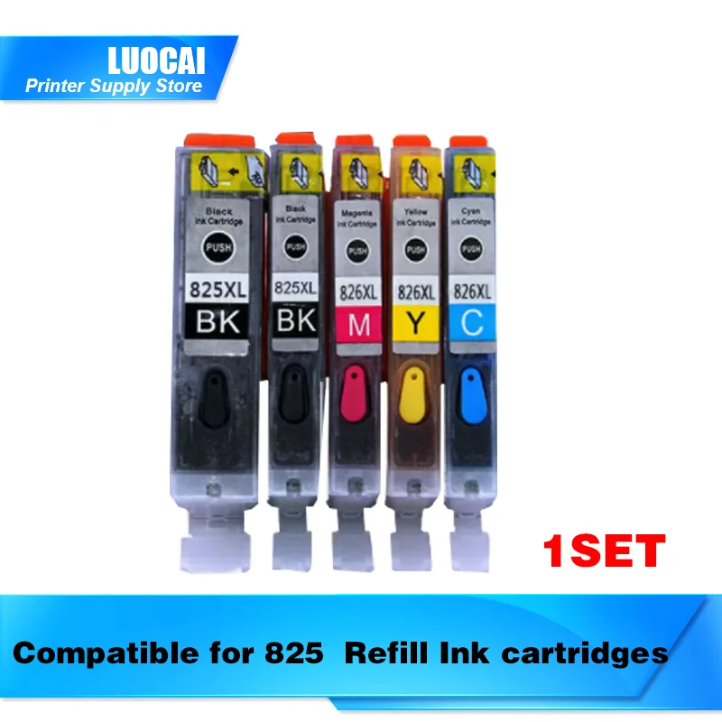 

5PK 825 826 6280 совместимый с Canon многоразовые чернильные картриджи X6580 IP4880 IP4980 MG5380 MG5180 MG5280 MG6180 8180