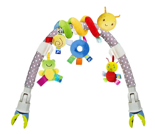 11 pièces en option, cloche de berceau de bébé hochet poussette de bébé cloche suspendue multifonctionnelle pincement couleurs vives pour attirer l'attention du bébé 5