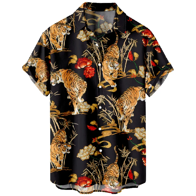 

Fashionable Vacation Short Sleeve Button-Down Shirts for Men and Women