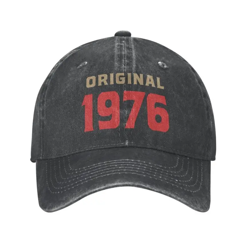 

Custom Cotton Original Born In 1976 Quality Certified Birthday Gift Baseball Cap for Men Women Adjustable Adult Dad Hat Summer