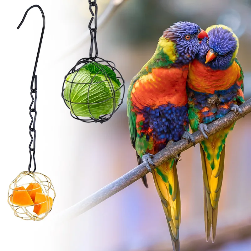 Outdoor Bird Hanging Feeder Suet Ball Feeder Bird Suet Balls Holder For Bird Feeding Metal Bird Feeder Fat Ball Energy 1Pcs 5