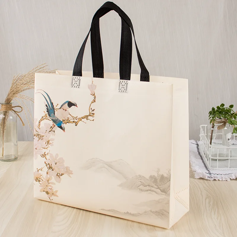

Fashion Color Printing Shopping Bag Women Foldable Non-Woven Fabric Eco Handbag Travel Grocery Folding Bags Clothing Tote Bag