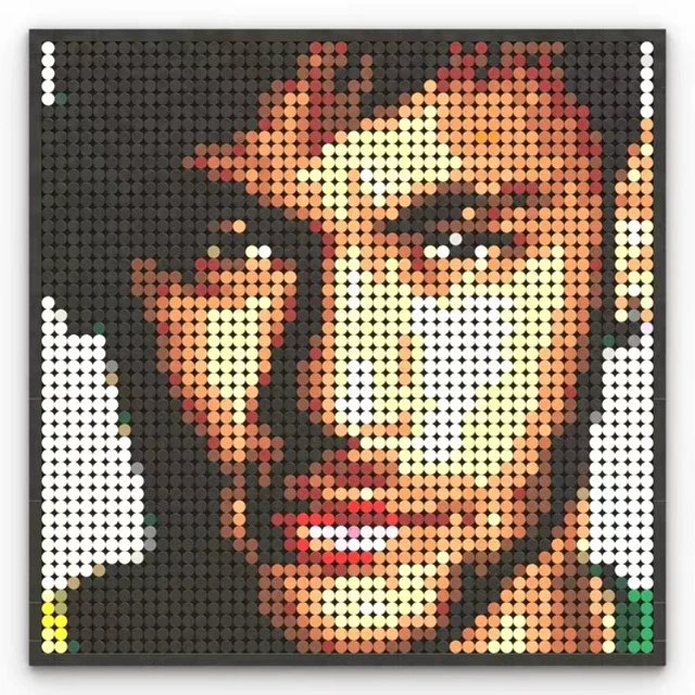 Football Players Famous Star Messi Nymar Pixel Painting Building