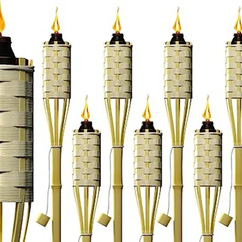 야외 수공예 대나무 토치, 일본식 인조 대나무 토치, 파티 드레싱, 정원 조명용 대형 섬 토치