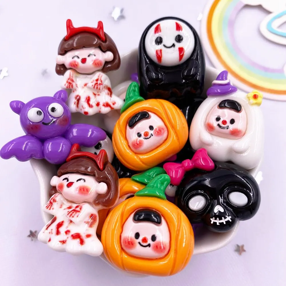 Lot De 48 Figurines Halloween En Résine - Miniatures Fantômes, Citrouilles, Chauves-souris Pour Déco Et Bricolage