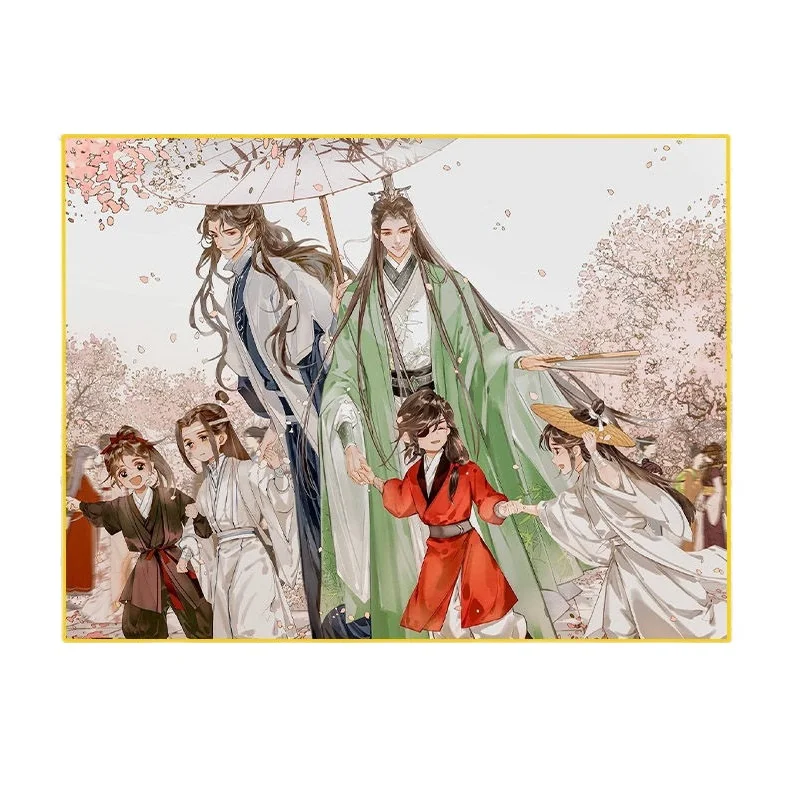 2 개/대 Tian Guan Ci Fu 모도, Ren Zha 팬 파이 3 1 컬러 종이 수집 카드 + 금속 배지 팬 선물