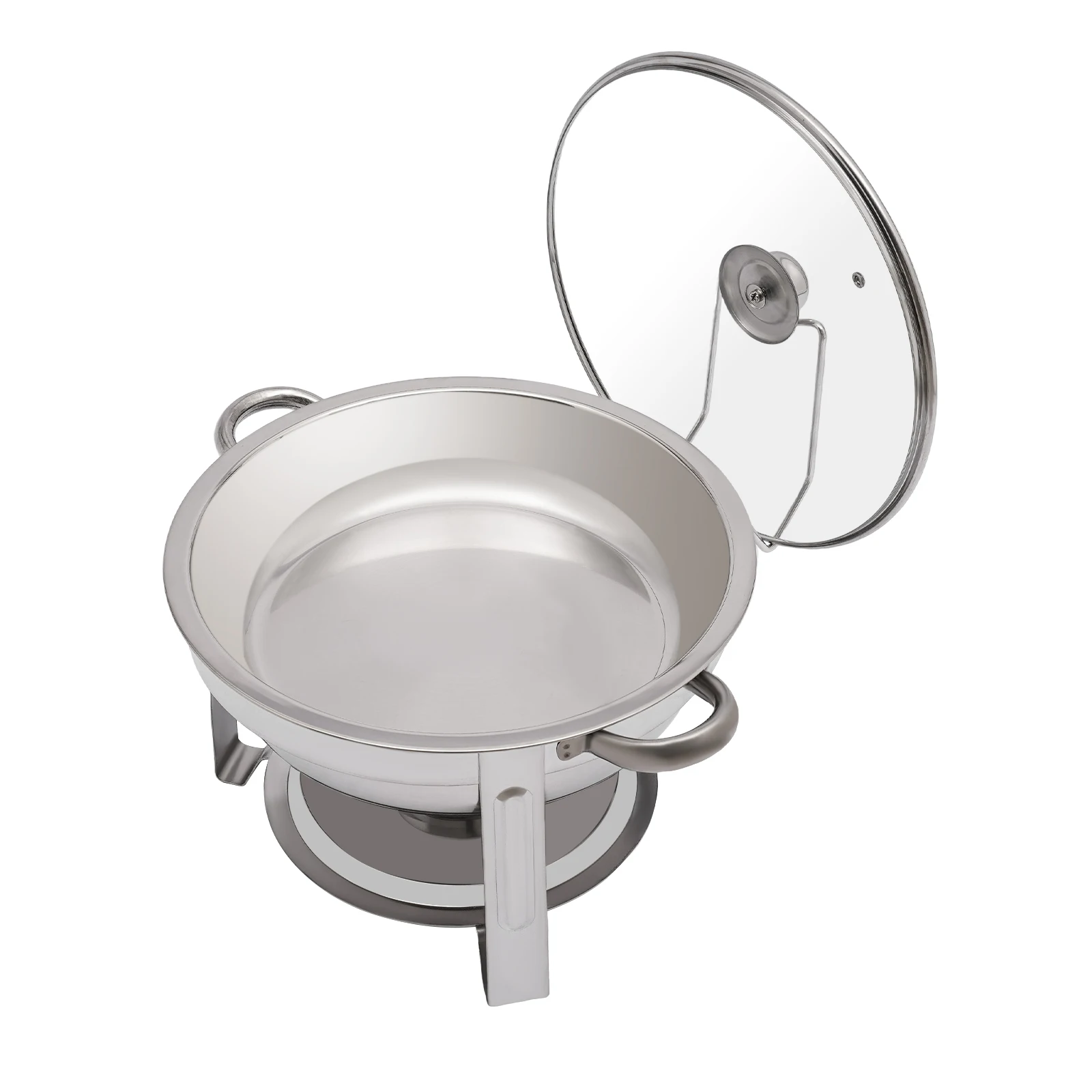 5L Edelstahlfarbener kreisförmiger Speiseherd, runde Chafers- und Buffetwärmer-Sets aus Edelstahl für Restaurants, Cafeterias – Detail 9