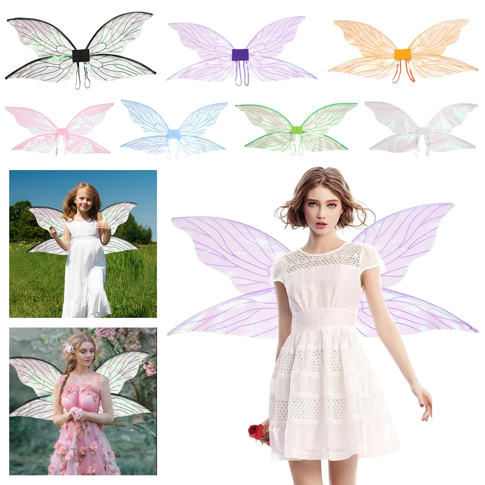 Halloween Cosplay Wings Women Girls Cicada Wings Dragonfly Elf Wings Halloween Cosplay Costume Festive Party Masquerade Props Dress Up Butterfly