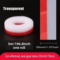 Silicone Weatherproof Soundproof Seal (Clear 35mmx5mx2pc)