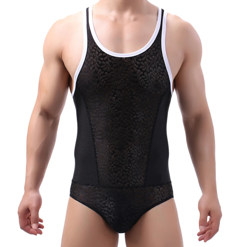 Men Sexy Bodysuit Bodywear Jumpsuits Fashion Sleepwear Leotard Gay Well-looking Underwear Clubwear Outfit Male Nightwear Uniform