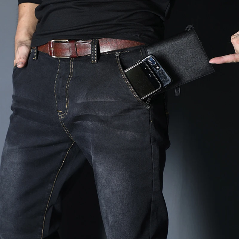 2024 New Casual Fashion Slim Jeans Men's Simple Men's Pants High Quality Baggy Jeans Washed Jeans Ripped Denim Tapered Jeans