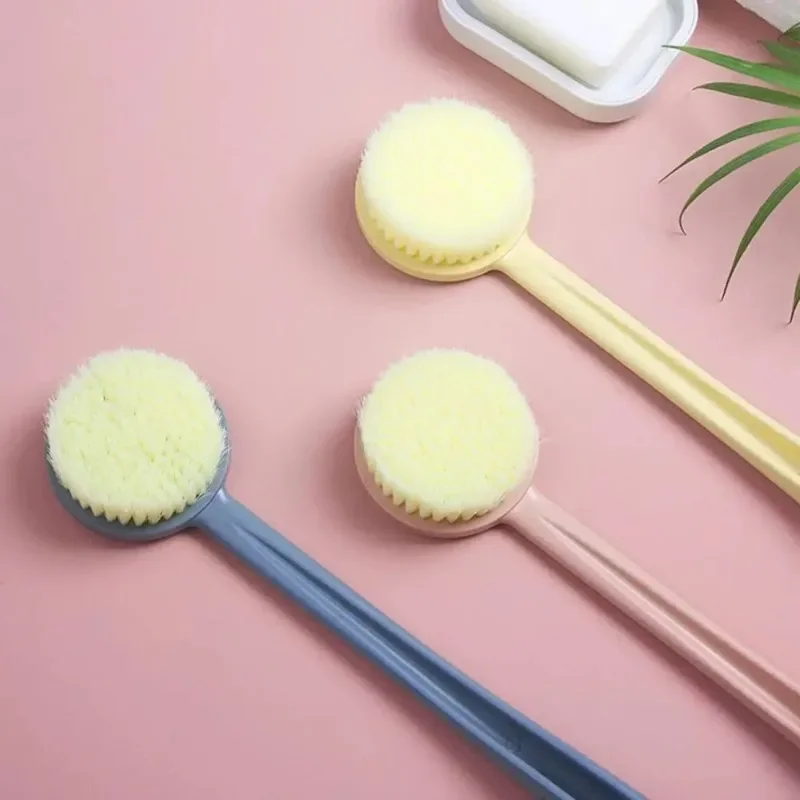 Soft Body Scrubber Shower Exfoliating Scrubs Long Handle Bath Brush Exfoliator Skin Massager Cleaning Brush Bathroom Accessories