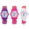 Boys and Girls with Children Cute Fashion Butterfly Rubber Quartz Watch Students Watch Colorful Tape Boy Girl Student Gift Watch 1