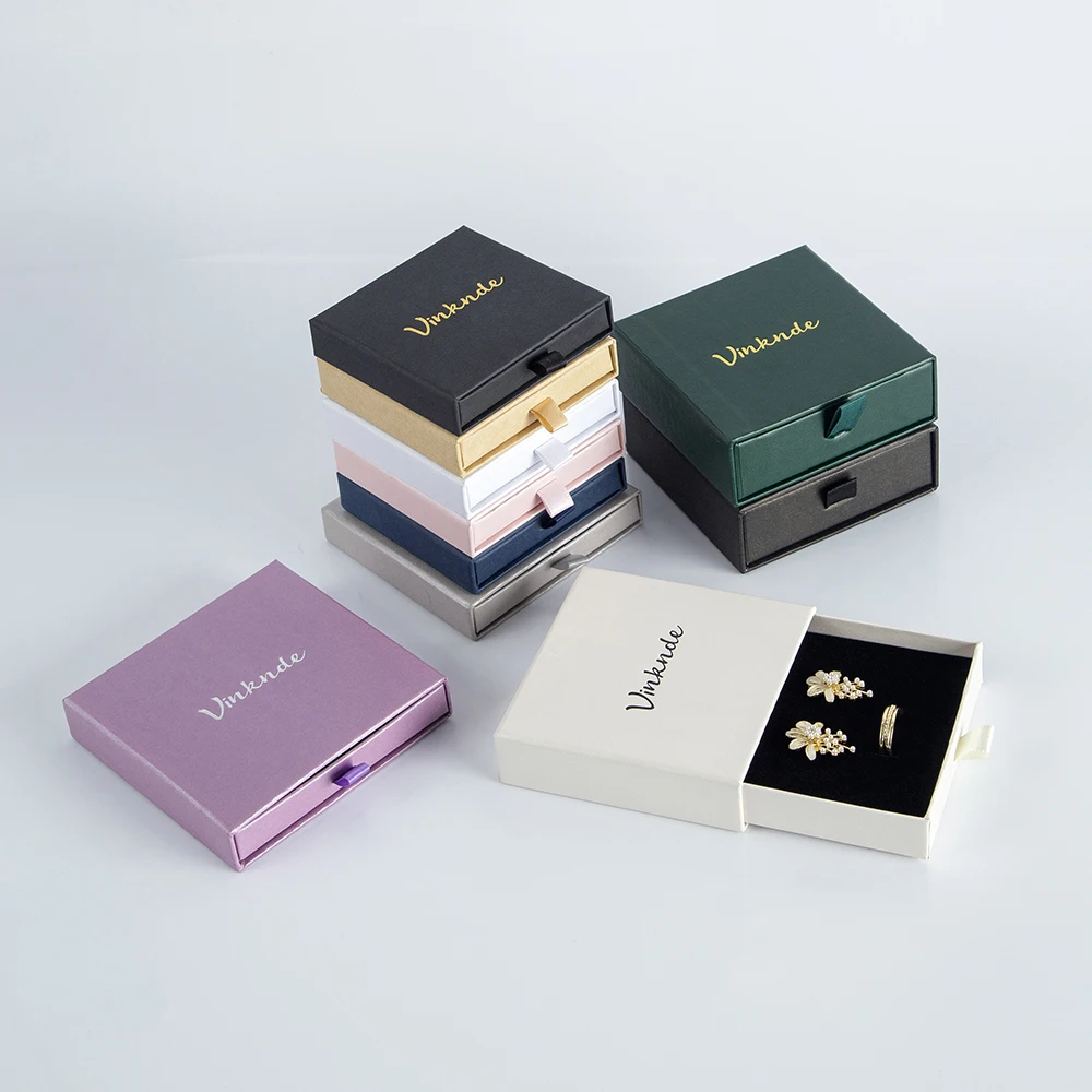 50 Jewelry Organizer Box Custom Logo Cardbord Ring Earring Display Case Easy to Carry Travel Gift Container for Valentine's Day