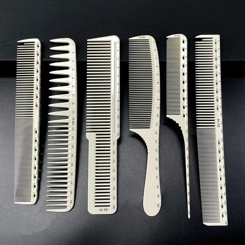 Hair Comb Double-sided Laser Scale Hairdressing Anti-static Hair Cutting Salon Haircut Non-slip Handle
