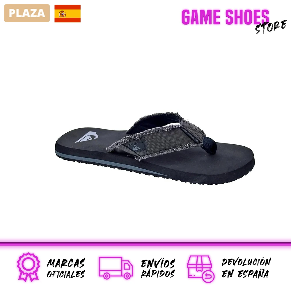 Quiksilver Hombre Chanclas Modelo Monkey Abyss Color Negro Moda Hombre Verano Sandalias 100 % Originales