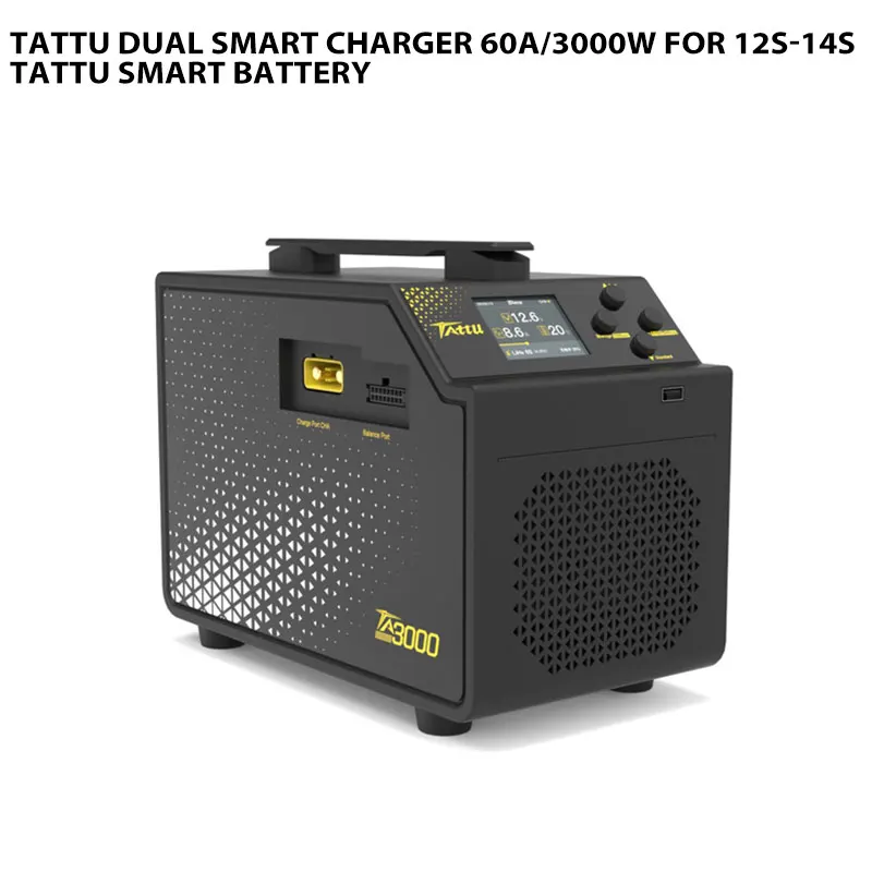 Tattu 듀얼 스마트 충전기, Tattu 스마트 배터리용, 60A, 3000W, 12S-14S