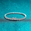 Ms. PT950 Platinum Bracelet, Platinum Filled Four-Claw 10 Points Mossanite, 18cm (Single 10 Points) 5.4 Carat. 2