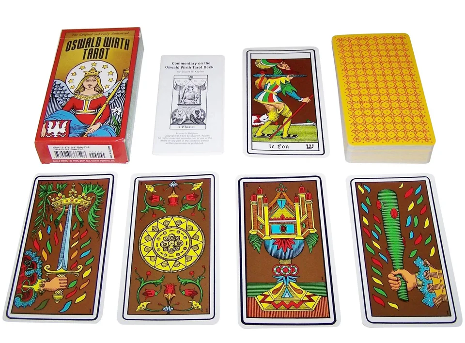 Oswald Wirth Tarot Deck – 78 Cards, Marseille Style – Historic Occult Tarot With Hebrew Letters & Full Color