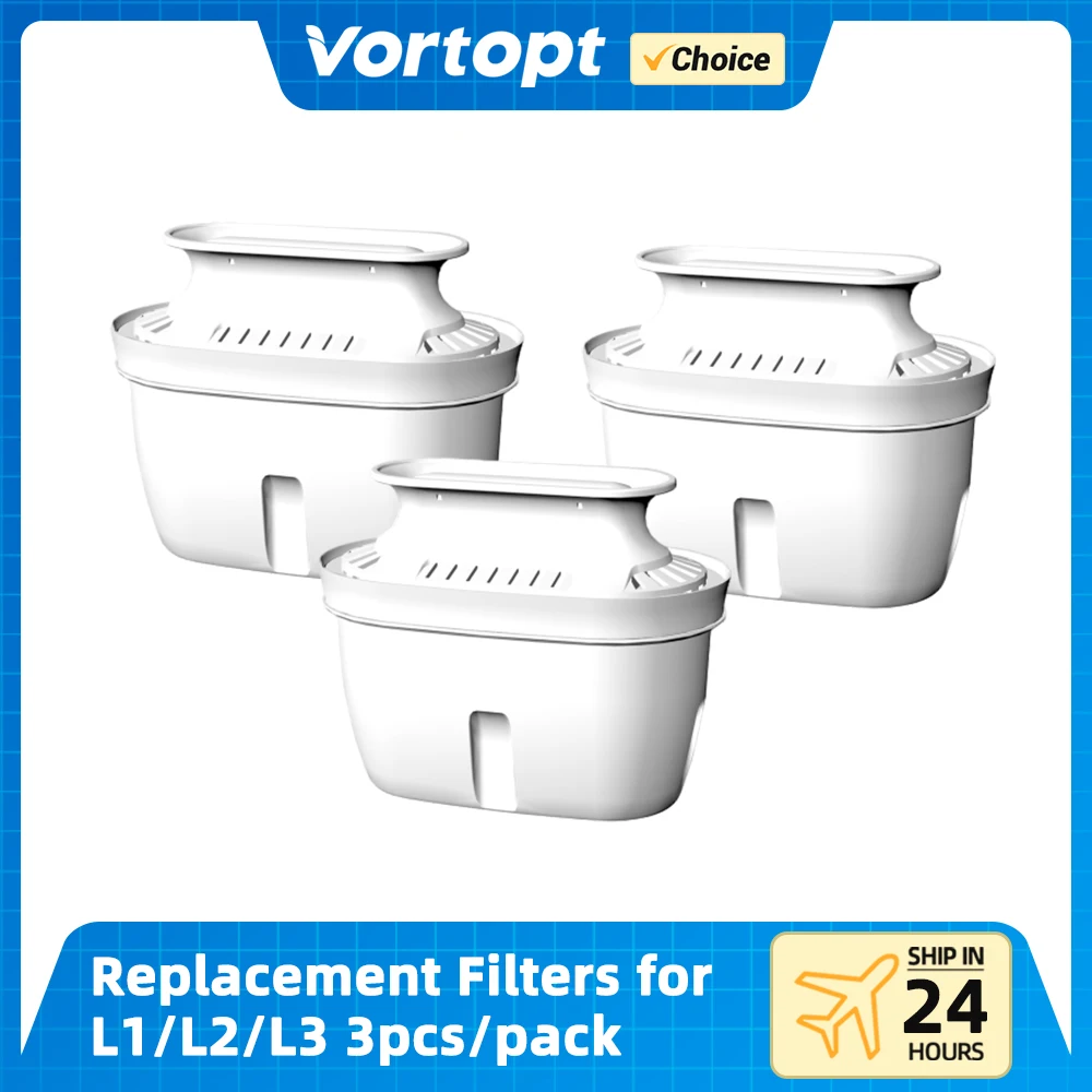 Water Filter Vortopt Water Filtration System Pitcher Replacement Filters Last Up to 3 Months or 200 Gallons 3pcs/pack For L1/L2/L3