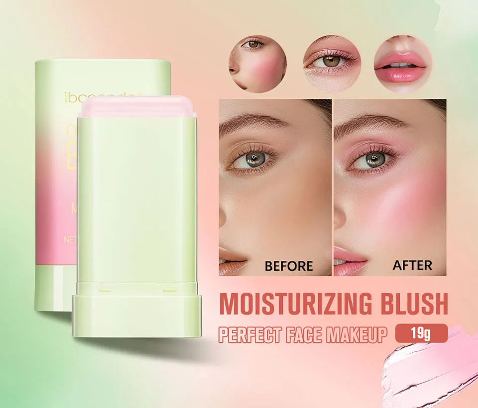 Description Picture 4 of itemBlush Stick Tinted Moisturizer for Eyes Lips Cheeks In Shy Pink Ph Color Change Multi-Use Makeup Blush Stick Waterproof