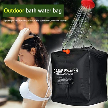 40 Liter Portable Solar Shower Bag with UV Protection Coating Perfect for Outdoor Camping and Beach Use 1