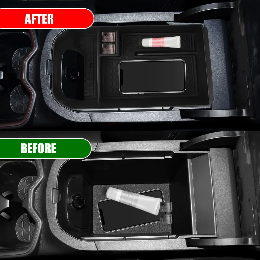 Car Central Armrest Storage Box Black Center Console Organizer Secondary Storage Car Accessories for Toyota RAV-4 2019 2020 2021