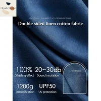 20-30% Sound Insulation Fully Blackout Curtains for Living Dining Room Bedroom Double Sided Linen Cotton Sunshade Customize 1