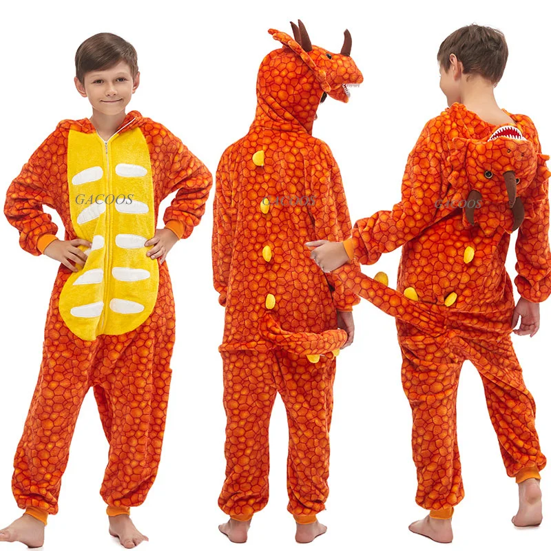 Halloween Dinosaur Animal Cartoon Hooded Jumpsuit Kids Onesies Kigurumi Dragon Pijama Unicorn Sleepwear Adult Onesie Boy Onesies