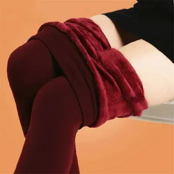 Leggings sottili alla moda Collant spessi termici invernali Abbigliamento da donna Pantaloni elasticizzati in 8 colori Collant caldi Foderati con lanugine