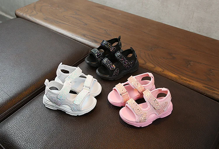 children's shoes for sale Children Sandals for Girls Boys Glitter Sequins Fashion Kids Beach Shoes 2022 New Rubber Sandals Fashion Sports Sandals 21-30 best leather shoes