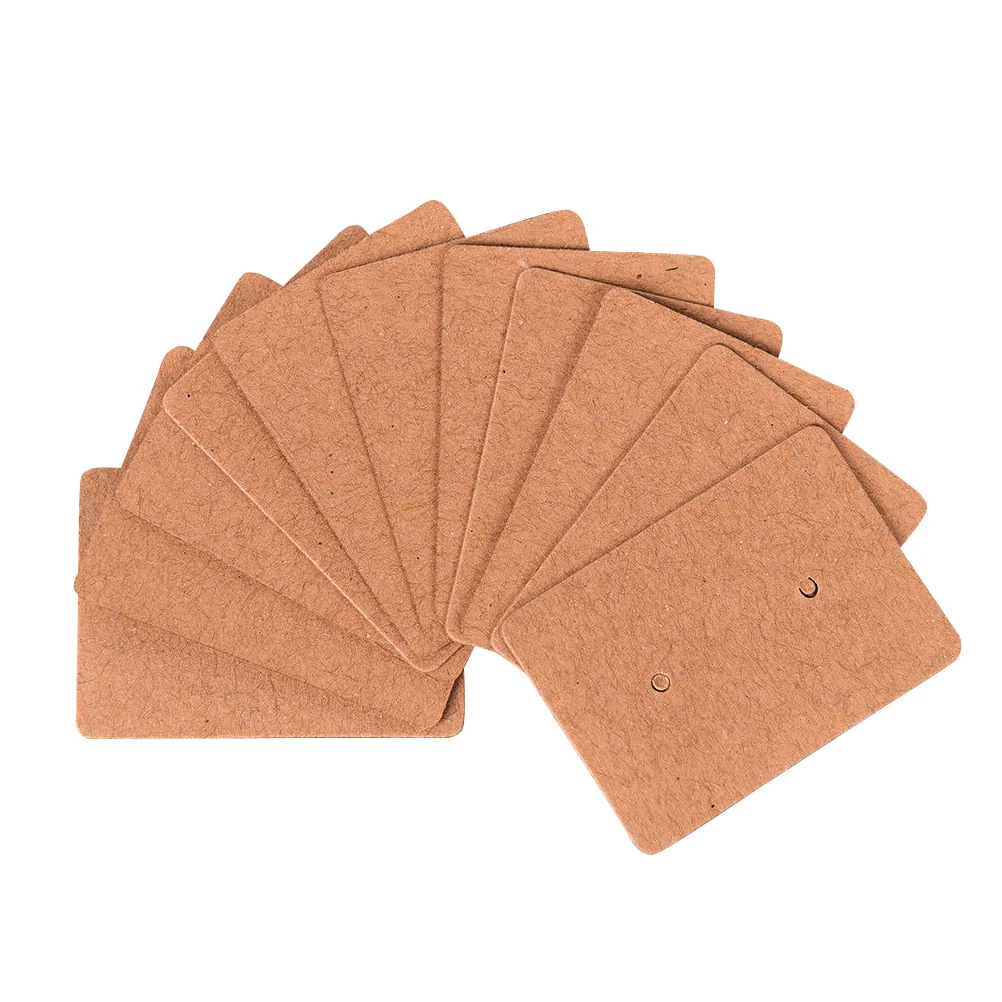 

100Pcs Blank Earrings Ear Studs Tags Kraft Paper Display Card Hanging Jewelry