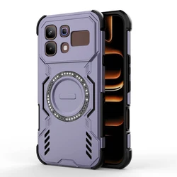 Rugged Armor Magnetic Case with Hollow Heat Dissipation - Enhanced Shockproof Protection Cover for Infinix Hot 60 (PURPLE)