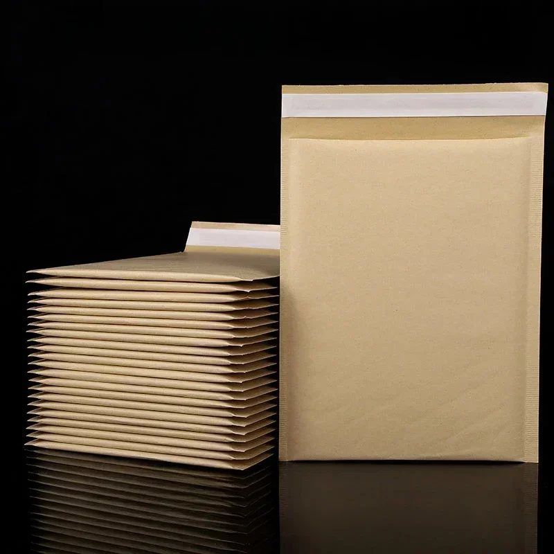 

Kraft paper bubble envelope bag Express logistics transportation packaging Thickened shock-absorbing bubble self-adhesive bags