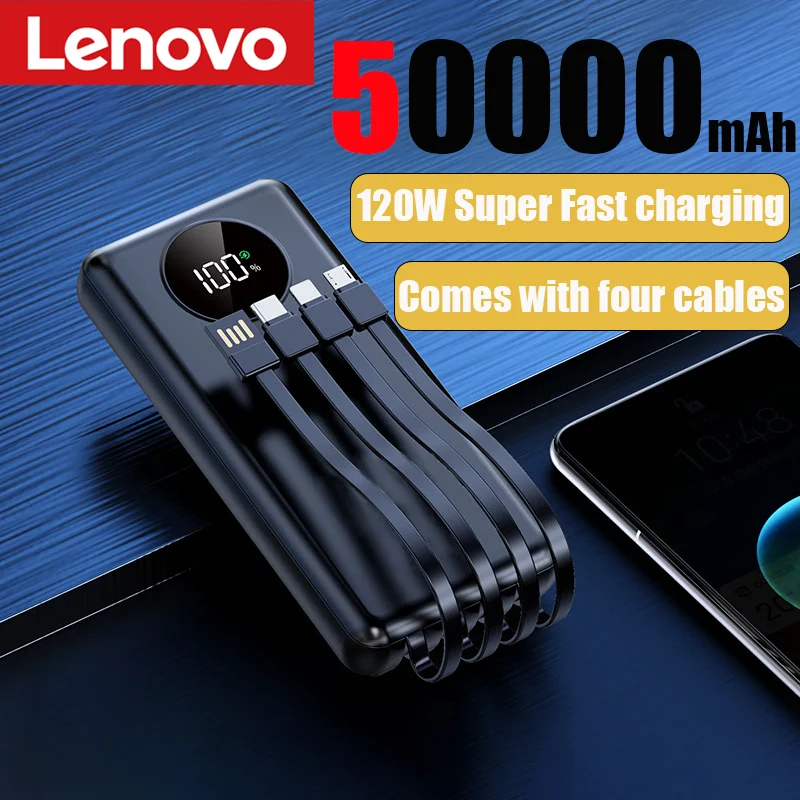 Power Bank 50000mAh Super Fast Charge 4-in-1 Portable Fast Charger for iPhone Samsung External Replacement Battery