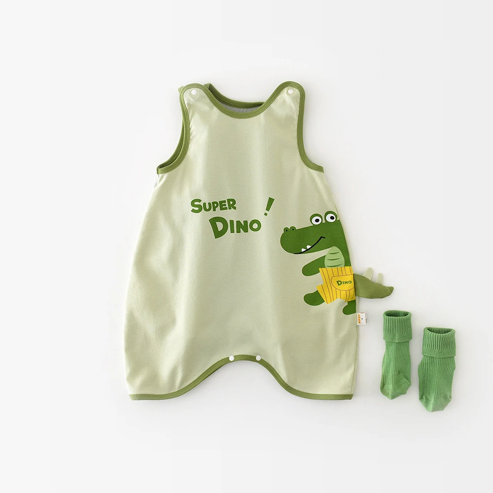 Cotton Baby Romper Summer Cartoon Crocodile Nightwear