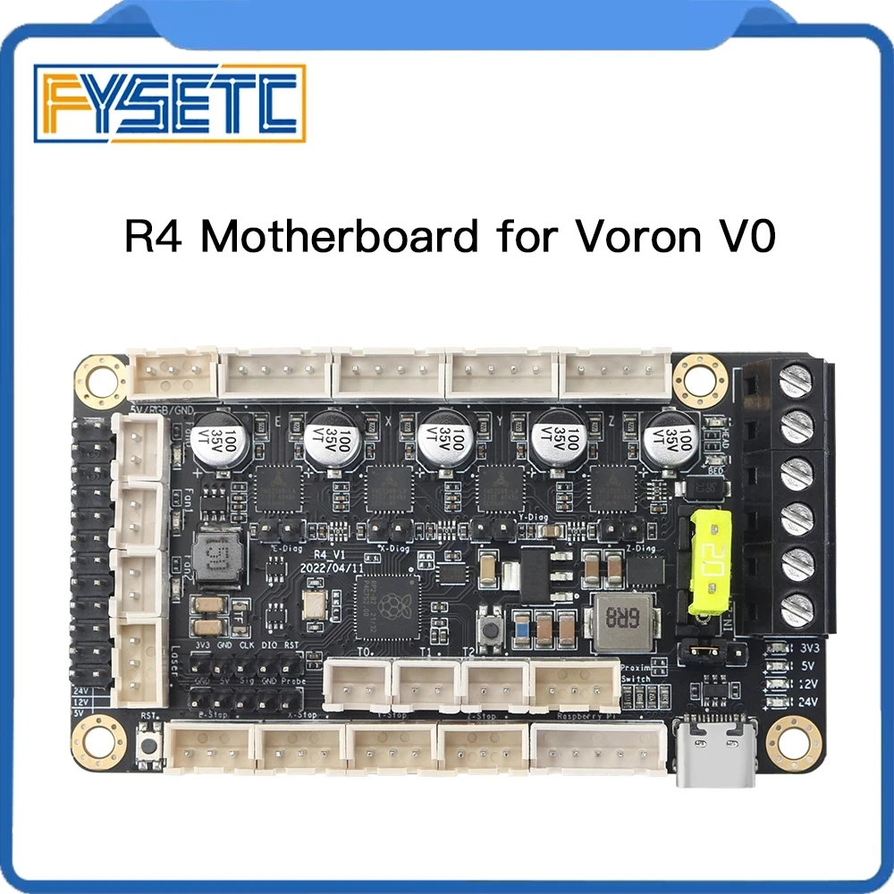 FYSETC R4 Motherboard Voron V0.1 Board 86 mm * 48mm 3D Printer Parts TMC2209  For Voron Printer spider v3 0 motherboard 3d printing part for voron 2 4 switch wire 8 axis control board