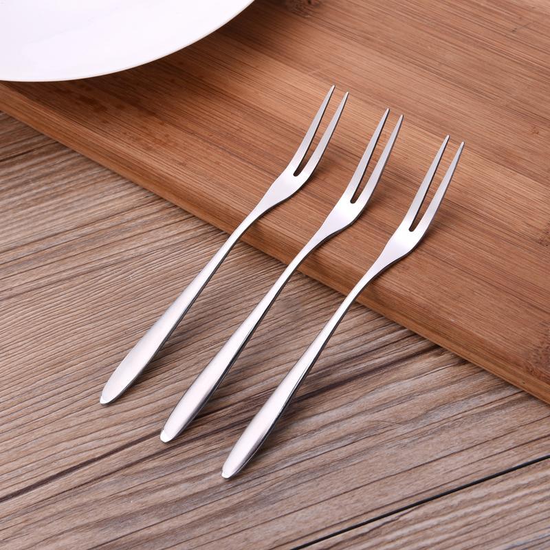 1-5Pcs high quality Stainless Steel Fruit Forks Dessert Forks Snack Cake Dessert Forks Cafeteria Home Kitchen Tableware