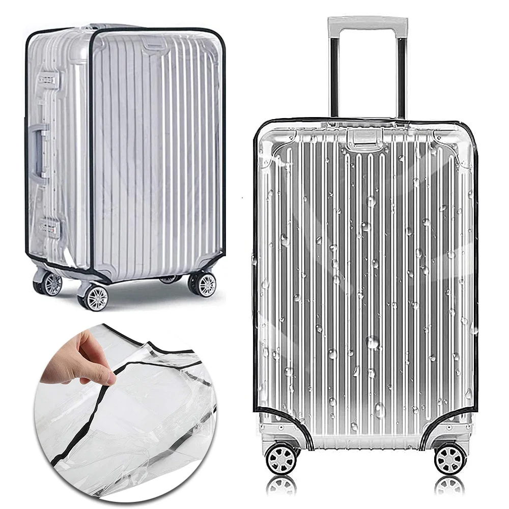 PVC Full Transparent Protective Dust Cover for Luggage Elastic To 18-30inch Trolley Case Rain Bags Travel Suitcase Accessories