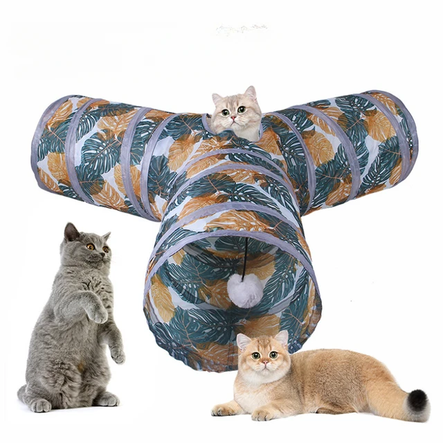 1Pcs Cat Tunnel Pet Supplies S T Pass Play Tunnel Foldable Cat Tunnel Cat Toys Breathable Drill Barrel for Indoor Loud Paper 3