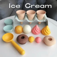 Children Beach toys play sand wheat straw material ice cream toys digging sand tools environmental Nordic wind outdoor 1