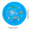 39.37inch Round Splash Pad Kids Sprinkler Pool Summer Outdoor Water Toys Fun Backyard Fountain Play Mat for Children And Pets 5