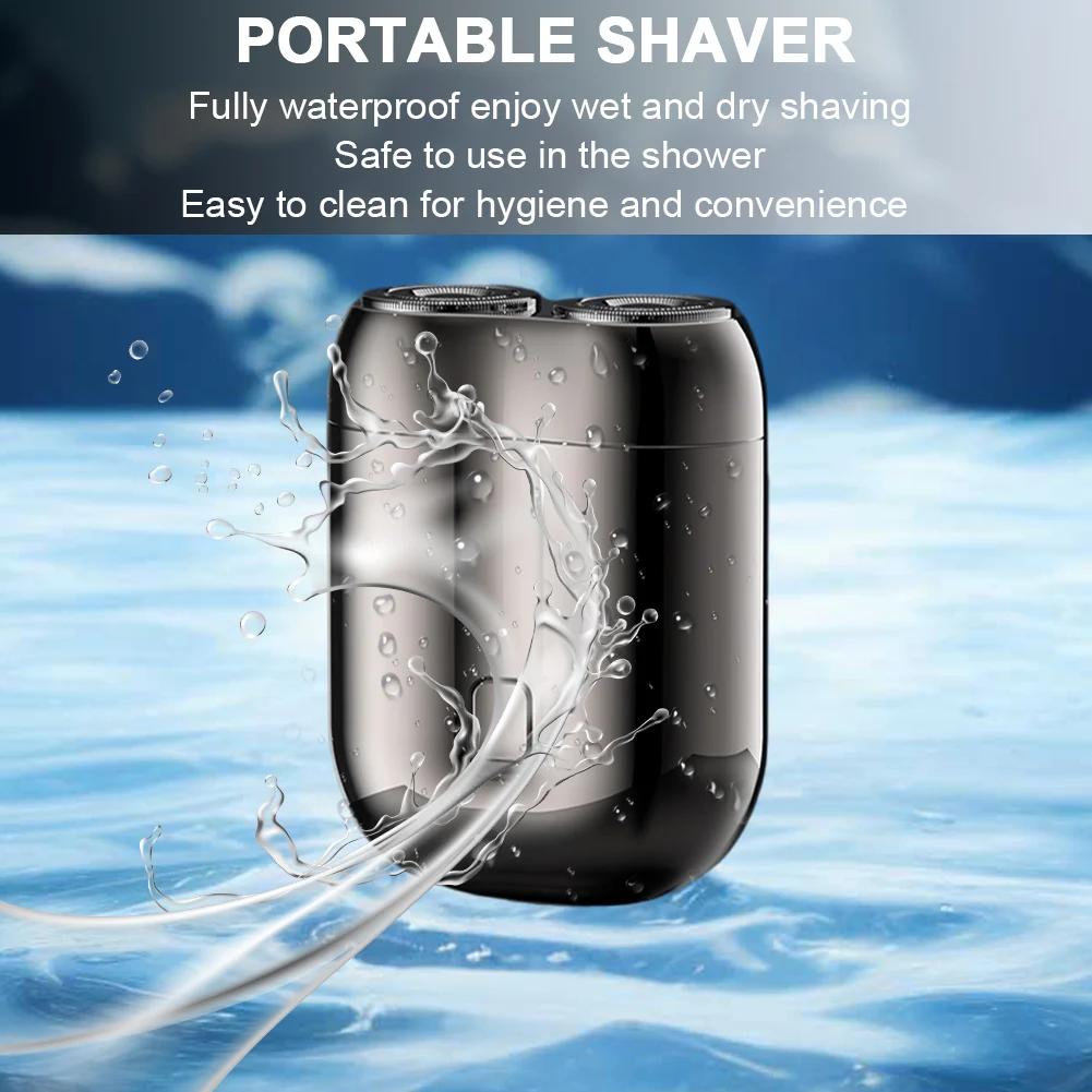Mini Electric Shaver for Men Double Head Electric Razor Waterproof Pocket Razor Rechargeable Beard Trimmer Magnetic