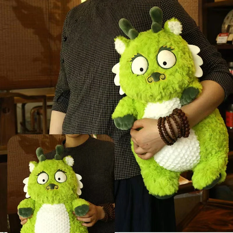 New Cartoon Chinese Dragon Plush Toy Cute Stuffed Round Fat Dinosaur Plushies Doll Anime Soft Kids Toys for Girls Boys Children