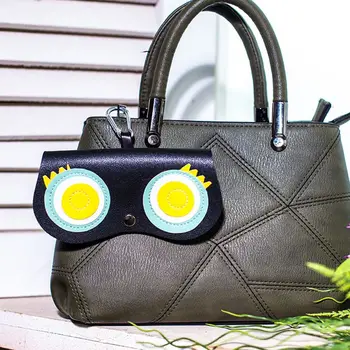 صندوق نظارات شمس من الجلد الصناعي برسومات كرتونية للنساء ، حافظة نظارات محمولة ، نظارات شمسية لطيفة ، أكياس حماية 2