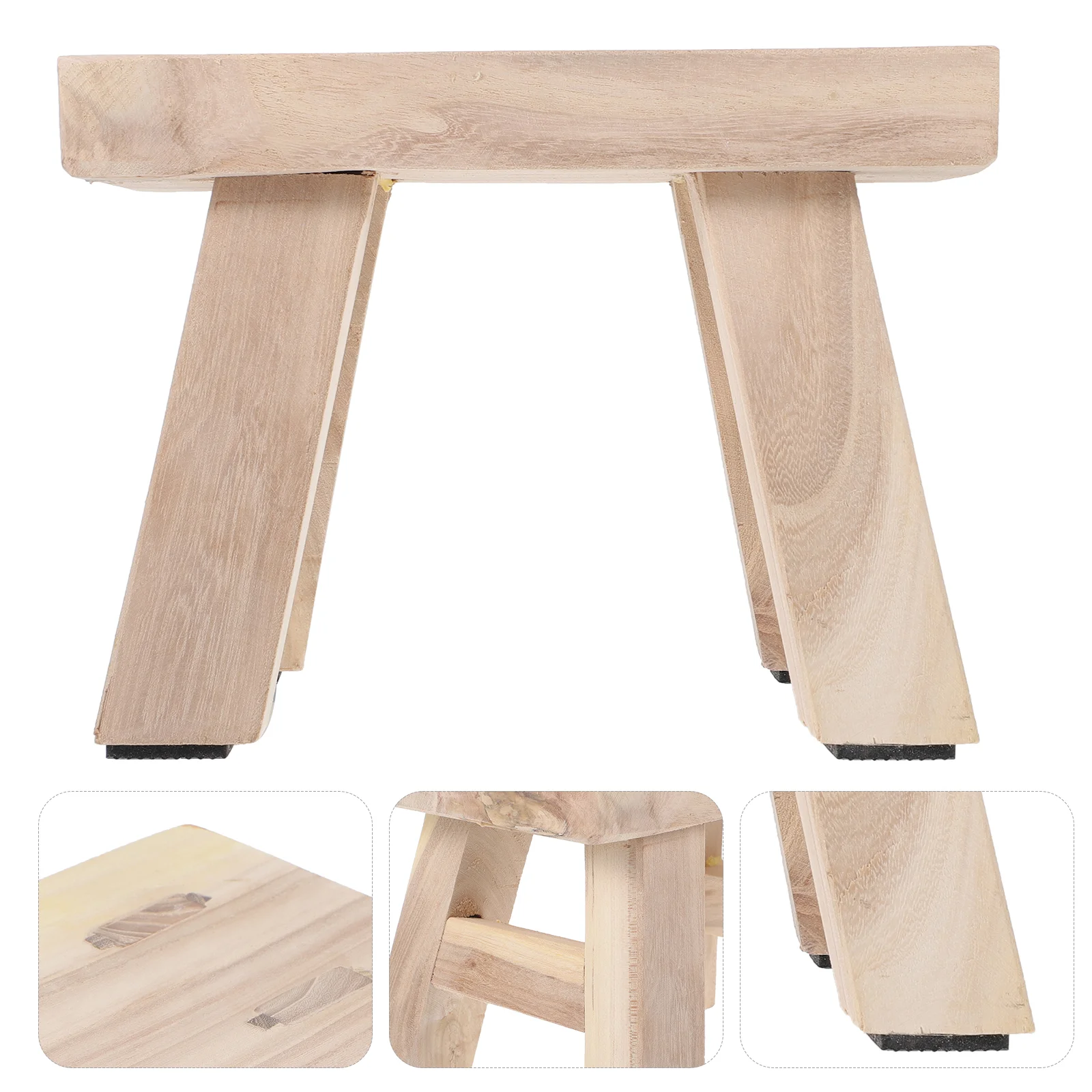 

Solid Wood Bench Kids Stools for Sitting Small Chairs Old Fashioned Wooden Step Child Footstool